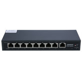 8POE+1FE 9 PORT POE Switch, plug-and-play, energy-efficient, robust metal housing, desktop or wall mounting